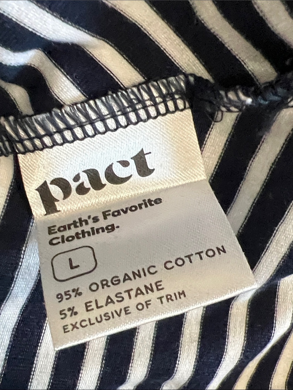 PACT Wrap Midi Dress Belted Striped Organic Cotton Size Large - Picture 6 of 7